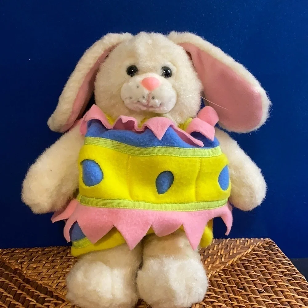 Vintage Retired 1997 Build A Bear Easter Bunny Stuffed Rabbit with Outfit